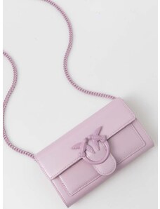 Kožená peňaženka Pinko dámsky, fialová farba, 100062 A124,