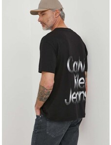 Bavlnené tričko Calvin Klein Jeans pánsky,čierna farba,s potlačou,J30J325699