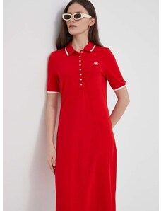 Šaty Tommy Hilfiger červená farba,mini,rovný strih,WW0WW41275
