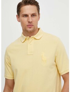 Bavlnené polo tričko Polo Ralph Lauren žltá farba,s nášivkou,710936508