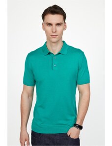 Tudors Pánske Slim Fit Slim Fit Bavlnený pletený úplet Zelené tričko Polo golier