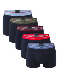 TOMMY HILFIGER - boxerky 5PACK premium essentials cotton dark with multicolor waist - limitovaná edícia