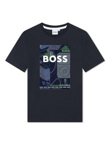 BOSS Kidswear Tričko námornícka modrá / svetlosivá / zelená / biela