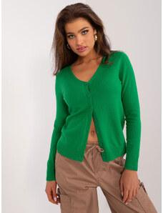 N.EVERY DAY Dámsky zelený klasický pletený sveter s gombíkmi
