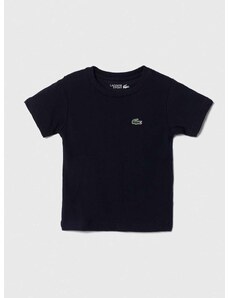 Detské tričko Lacoste tmavomodrá farba, jednofarebný