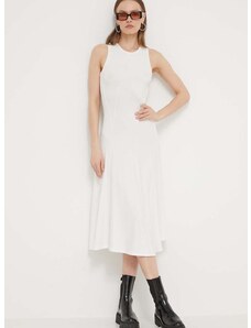 Šaty Desigual FILADELFIA biela farba, midi, áčkový strih, 24SWVK56