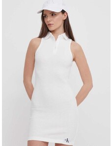 Bavlnené šaty Calvin Klein Jeans biela farba,mini,priliehavá,J20J223416