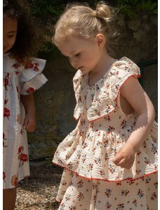 Dievčenské bavlnené šaty Konges Sløjd oranžová farba, mini, áčkový strih