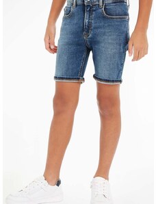 Detské rifľové krátke nohavice Calvin Klein Jeans tmavomodrá farba