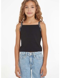 Detský top Calvin Klein Jeans čierna farba
