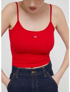 Top Tommy Jeans 2-pak dámsky,červená farba,DW0DW18148