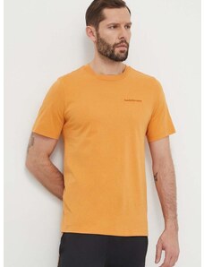 Bavlnené tričko Peak Performance pánsky, oranžová farba, jednofarebný