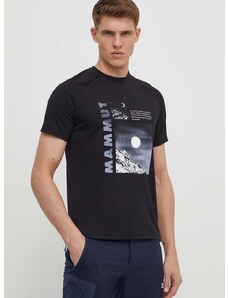 Športové tričko Mammut Mountain čierna farba, s potlačou