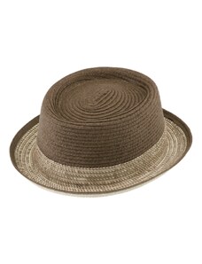 Fiebig - Headwear since 1903 Letný dvojfarebný hnedý klobúk Pork Pie - Fiebig