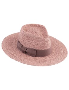 Fiebig - Headwear since 1903 Dámsky letný ružový klobúk Fedora - 100 % slamený klobúk Fiebig