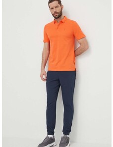 Bavlnené polo tričko Peak Performance oranžová farba, jednofarebný