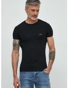 Tričko Armani Exchange 2-pak pánske, čierna farba, jednofarebný, 956005 CC282 NOS