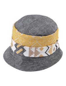 Fiebig - Headwear since 1903 Bucket hat - letný šedý ľanový klobúčik - Fiebig 1903