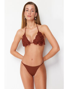 Trendyol Brown Piping Brazilian Bikini Bottom