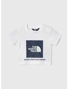 Detské bavlnené tričko The North Face BOX INFILL PRINT TEE biela farba, s potlačou