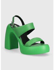 Kožené sandále Karl Lagerfeld ASTRAGON HI zelená farba, KL33724