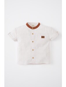 DeFacto Chlapčenská popelínová košeľa s krátkym rukávom B8066a524sm