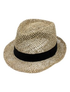Fiebig - Headwear since 1903 Slamený klobúk z morskej trávy s čiernou stuhou - Trilby