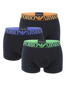 EMPORIO ARMANI - boxerky 3PACK stretch cotton nero combo Armani logo colore z organickej bavlny - limited edition