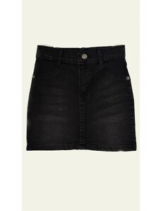 minny max Čierna džínsová sukňa postriekaná džínsovou látkou s nastaviteľným elastickým pásom
