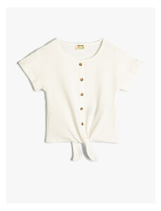 Koton Základná košeľa s krátkym rukávom, klasickým golierom, bavlna