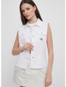 Košeľa Calvin Klein Jeans biela farba,regular,s klasickým golierom,J20J223390