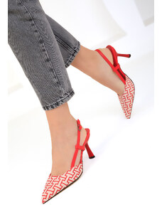 SOHO Červené dámske klasické topánky na podpätku