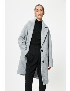 Koton Dámsky sivý melanžový kabát