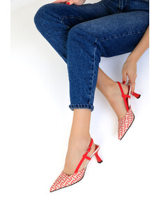 SOHO Červené dámske klasické topánky na podpätku