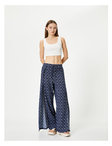 Koton Double Breasted Trousers Ethnic Patterned Tie Side Slit