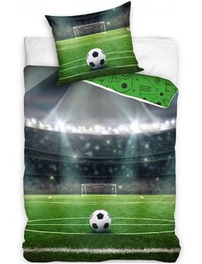 BedTex Bavlnené posteľné obliečky pre futbalistov - motív Futbalový stadion - 100% bavlna Renforcé - 70 x 90 cm + 140 x 200 cm