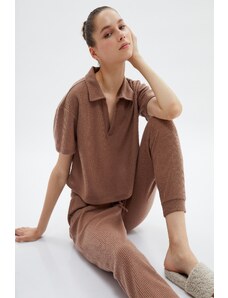 Koton Dámske pyžamové nohavičky hnedej farby