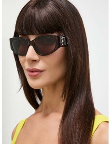 Slnečné okuliare Balenciaga dámske, hnedá farba, BB0324SK