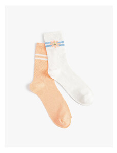 Koton Set of 2 Socks with Floral Detail Multi Color