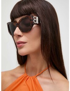 Slnečné okuliare Balenciaga dámske, hnedá farba, BB0322S