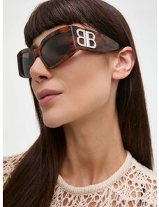 Slnečné okuliare Balenciaga dámske, hnedá farba, BB0321S