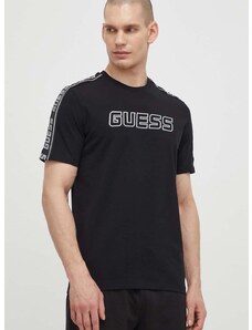 Tričko Guess ARLO pánske, čierna farba, s nášivkou, Z4GI18 J1314