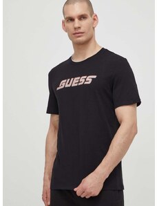 Bavlnené tričko Guess EGBERT pánske, čierna farba, s potlačou, Z4GI11 I3Z14