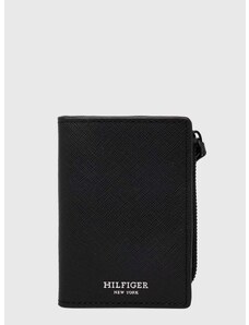 Kožená peňaženka Tommy Hilfiger pánsky,čierna farba,AM0AM12306