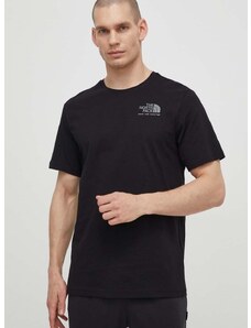 Bavlnené tričko The North Face pánske, čierna farba, s potlačou, NF0A87EWJK31