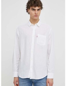Bavlnená košeľa Levi's pánska, biela farba, regular, s klasickým golierom