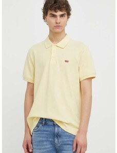 Bavlnené polo tričko Levi's žltá farba, jednofarebný