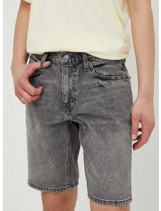 Rifľové krátke nohavice Levi's pánske, šedá farba