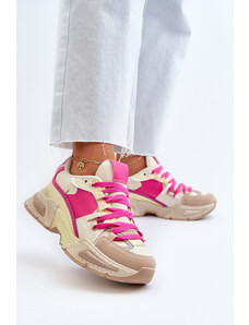 Kesi Women's sneakers with thick soles Fuchsia Peonema