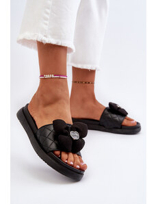Kesi Women's slippers with low platform embellishments, black cedrella
